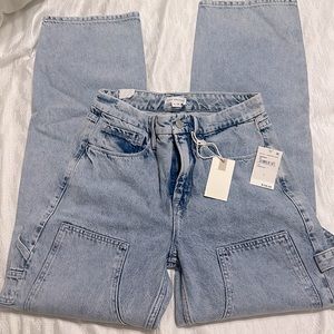 Good American NWT Wide leg blue jeans